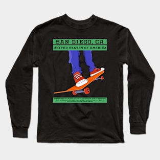 San Diego, California USA Cool Skateboarding Long Sleeve T-Shirt